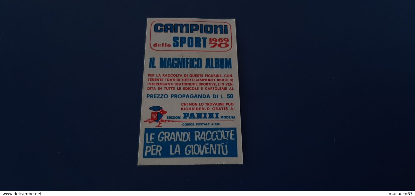 Figurina Panini Campioni Dello Sport 1969 - 390 Gianfranco Manfroi - Edizione Italiana