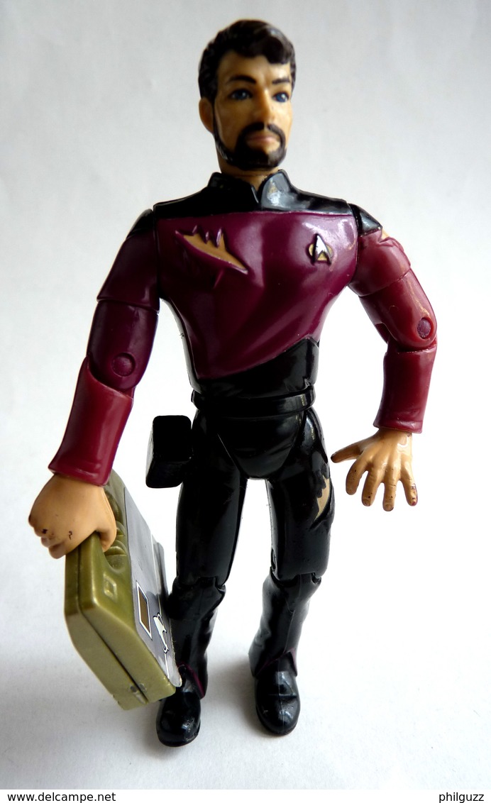 FIGURINE PLAYMATES TOYS 1992 STAR TREK NEXT GENERATION - Cdt WILLIAM RIKER AVEC MALETTE - Star Trek