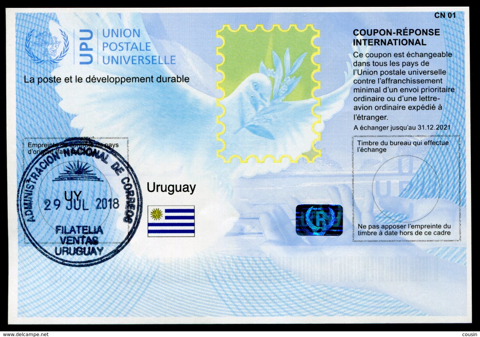 URUGUAY  Coupon Réponse International / International Reply Coupon - Uruguay