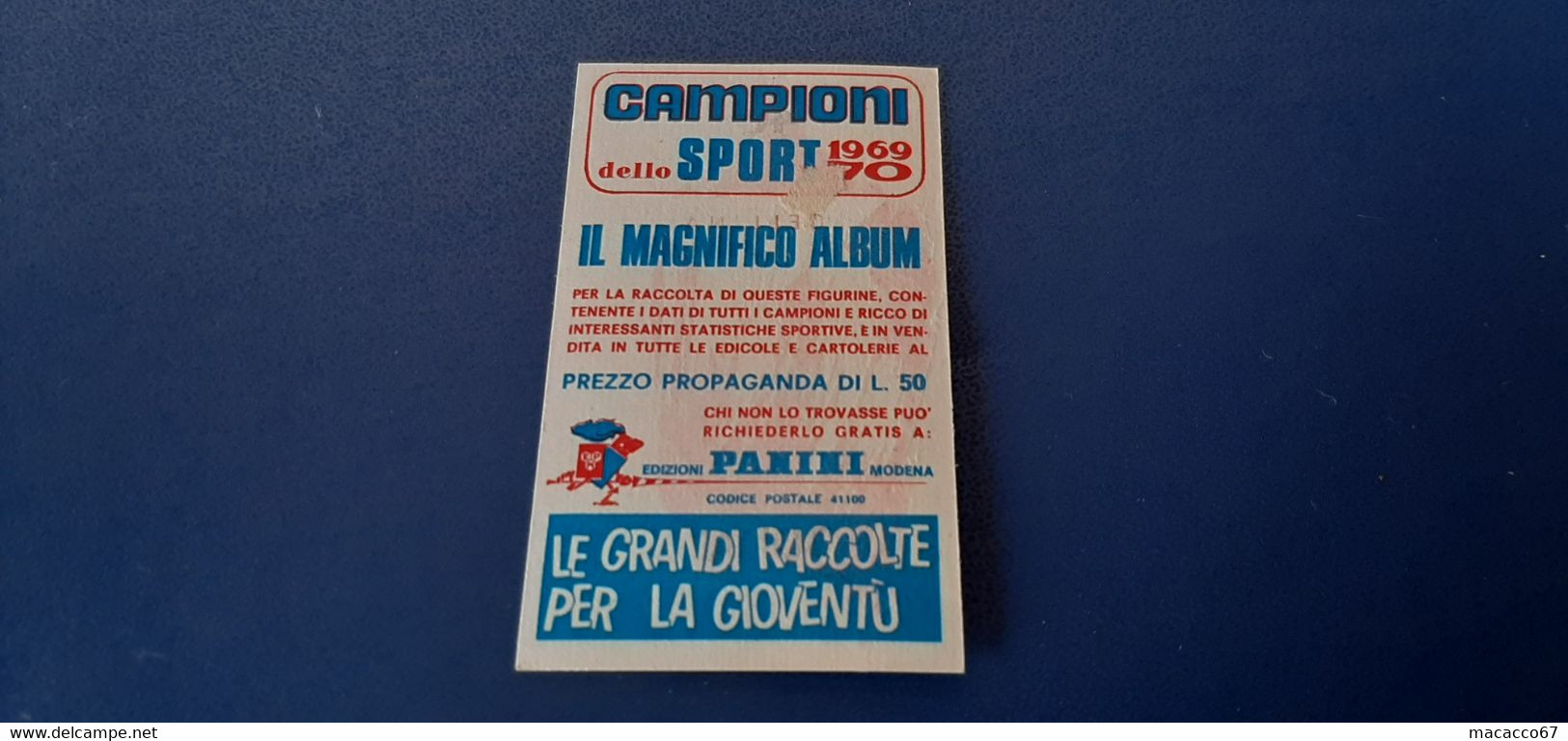 Figurina Panini Campioni Dello Sport 1969 - 407 Donata Macchi - Edizione Italiana