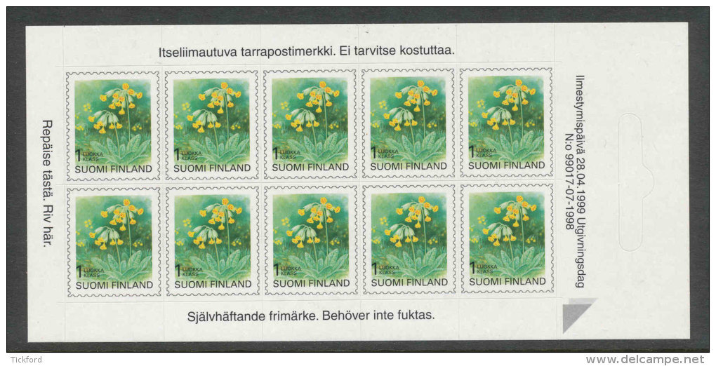 FINLANDE 1999 - CARNET  YT C1448 - Facit MA1477 - Neuf ** MNH - Fleurs, Série Courante SV - Markenheftchen