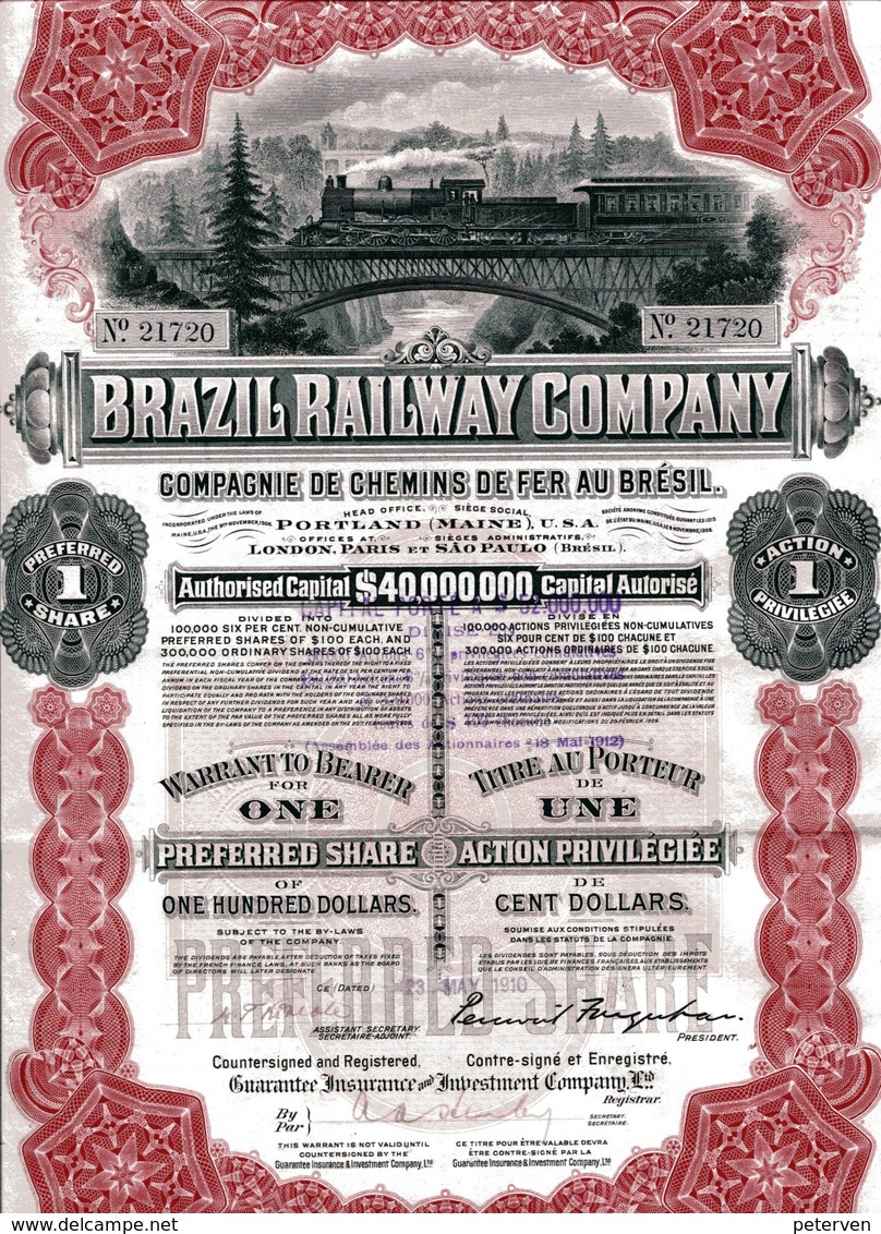 BRAZIL RAILWAY COMPANY - Sonstige & Ohne Zuordnung