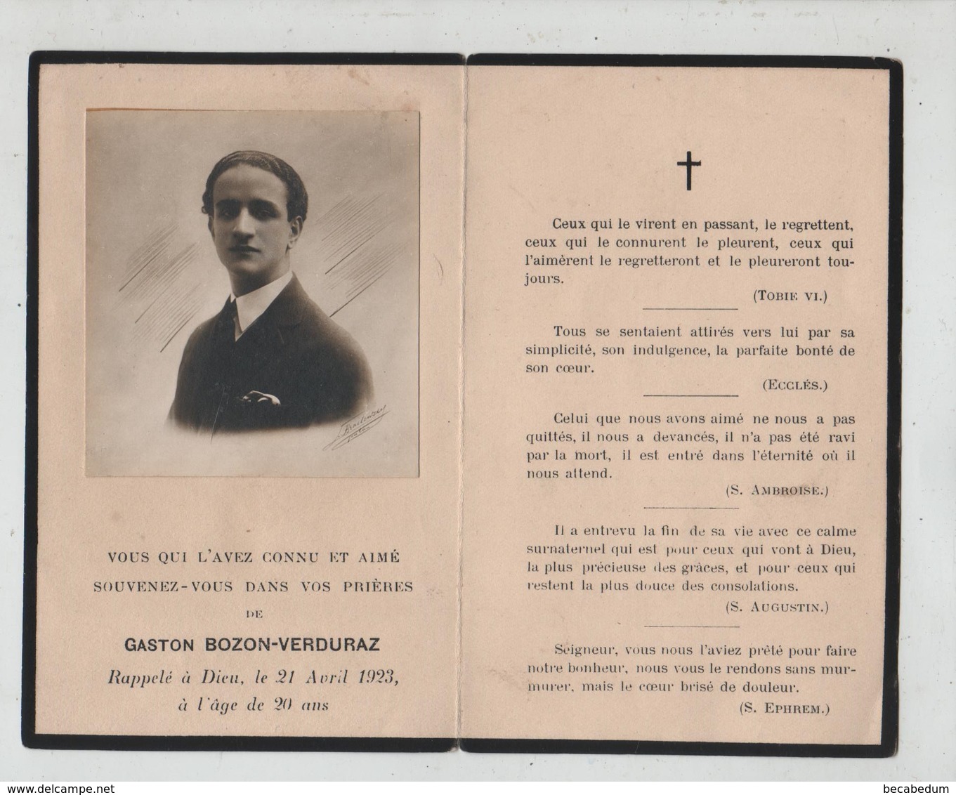 Letaille Boumard Bozon Verduraz 1923 - Devotieprenten
