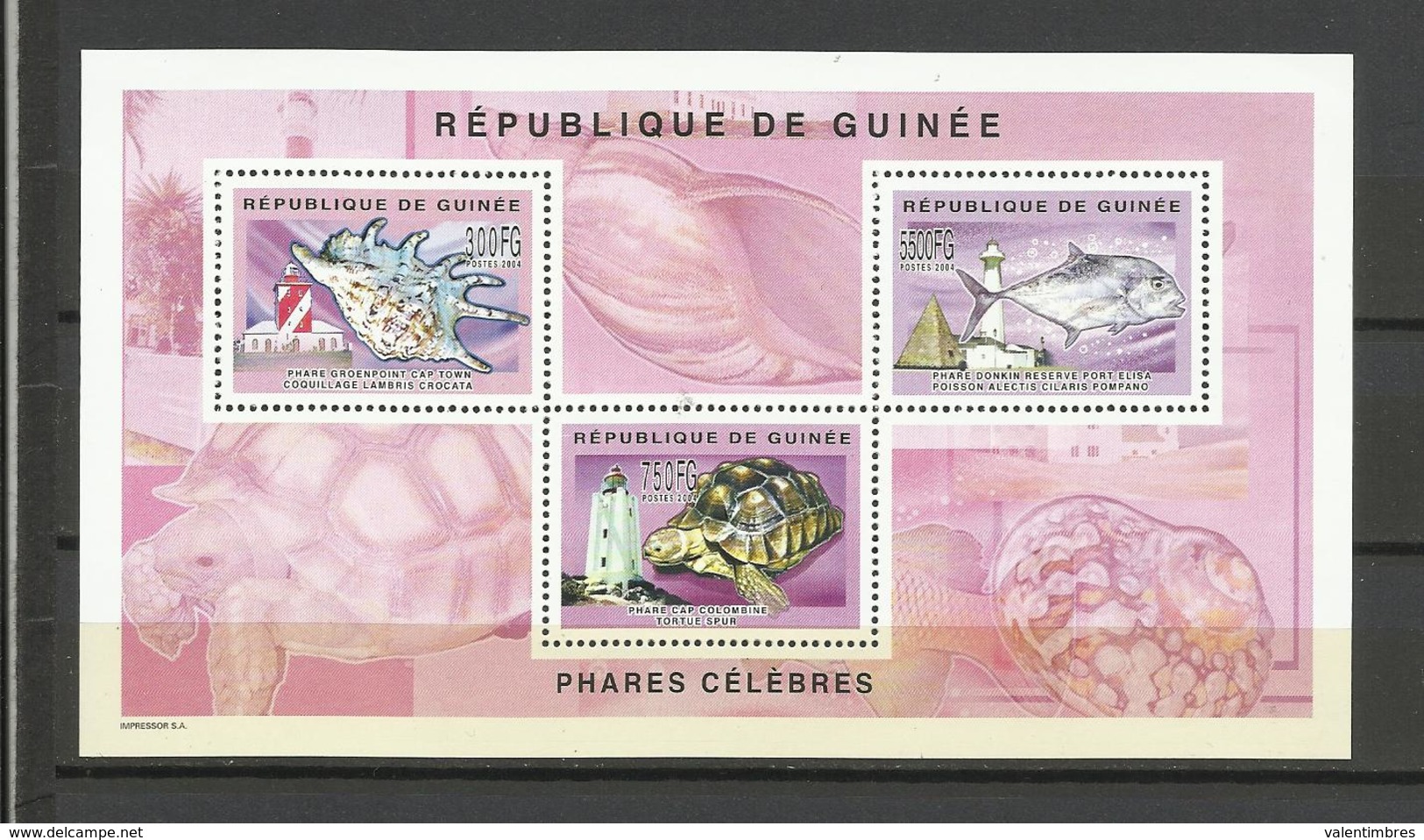 Guinée Phares Célèbres  YT**  2626/28  Tortue Coquillage Poisson - Vuurtorens