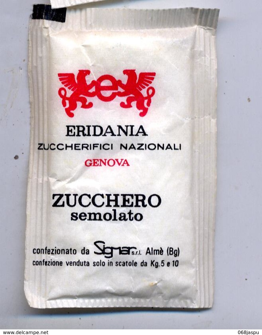 Sachet Sucre Eridania Genes   Illustré Avion Albatros - Azúcar