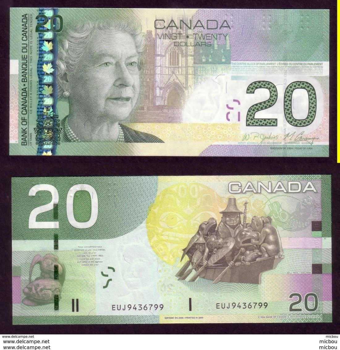 Canada, UNCL, 2009, 20$, Jenkins/Carvey, Indiens D'amérique, Amérindien, Amerindian, Sculpture - Canada