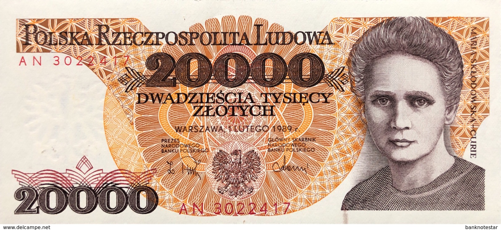 Poland 20.000 Zlotych, P-152 (1.2.1989) - UNC - Polen