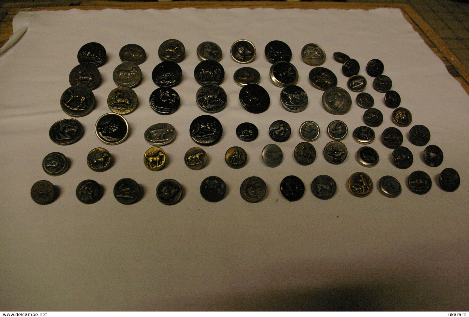 Lot De 64 Boutons Ancien De Vènnerie - Knopen