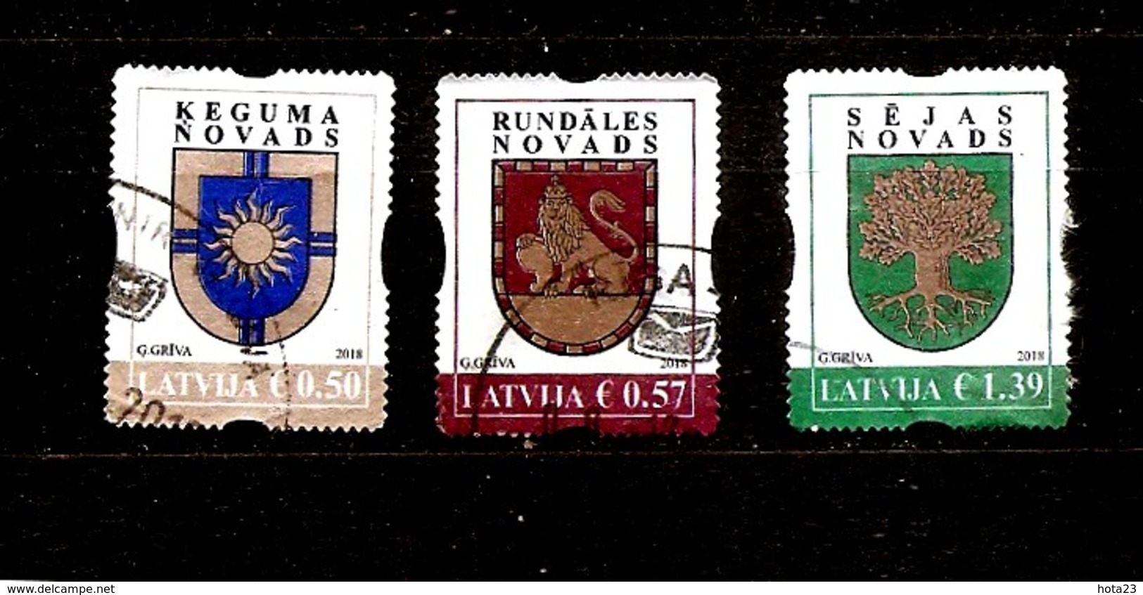 Latvia 2018 - KEGUMS, RUNDALE , SEJA  - LATVIAN  REGION LOGO STAMP SET  Used (0) - Lettonie