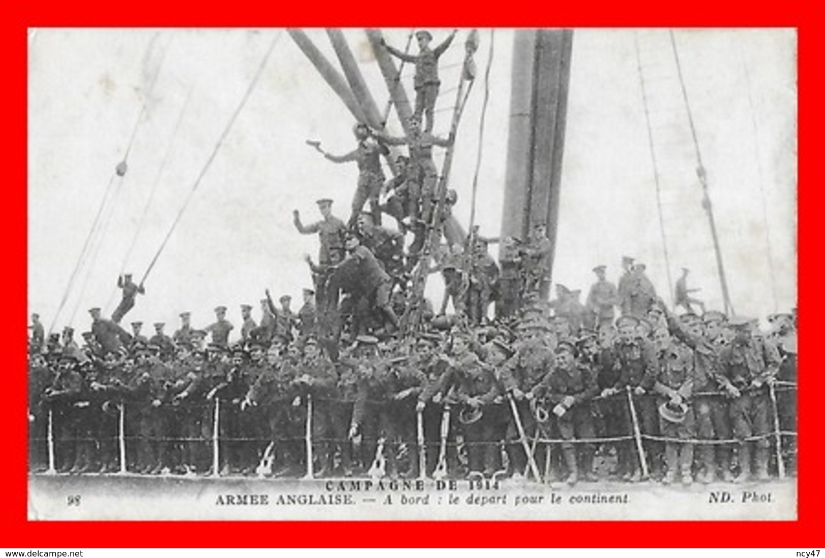 CPA  MILITARIA. Guerre 1914-18.  Armée Anglaise. A Bord Pour Le Départ Vers Le Continent, Animé...CO1919 - Guerre 1914-18