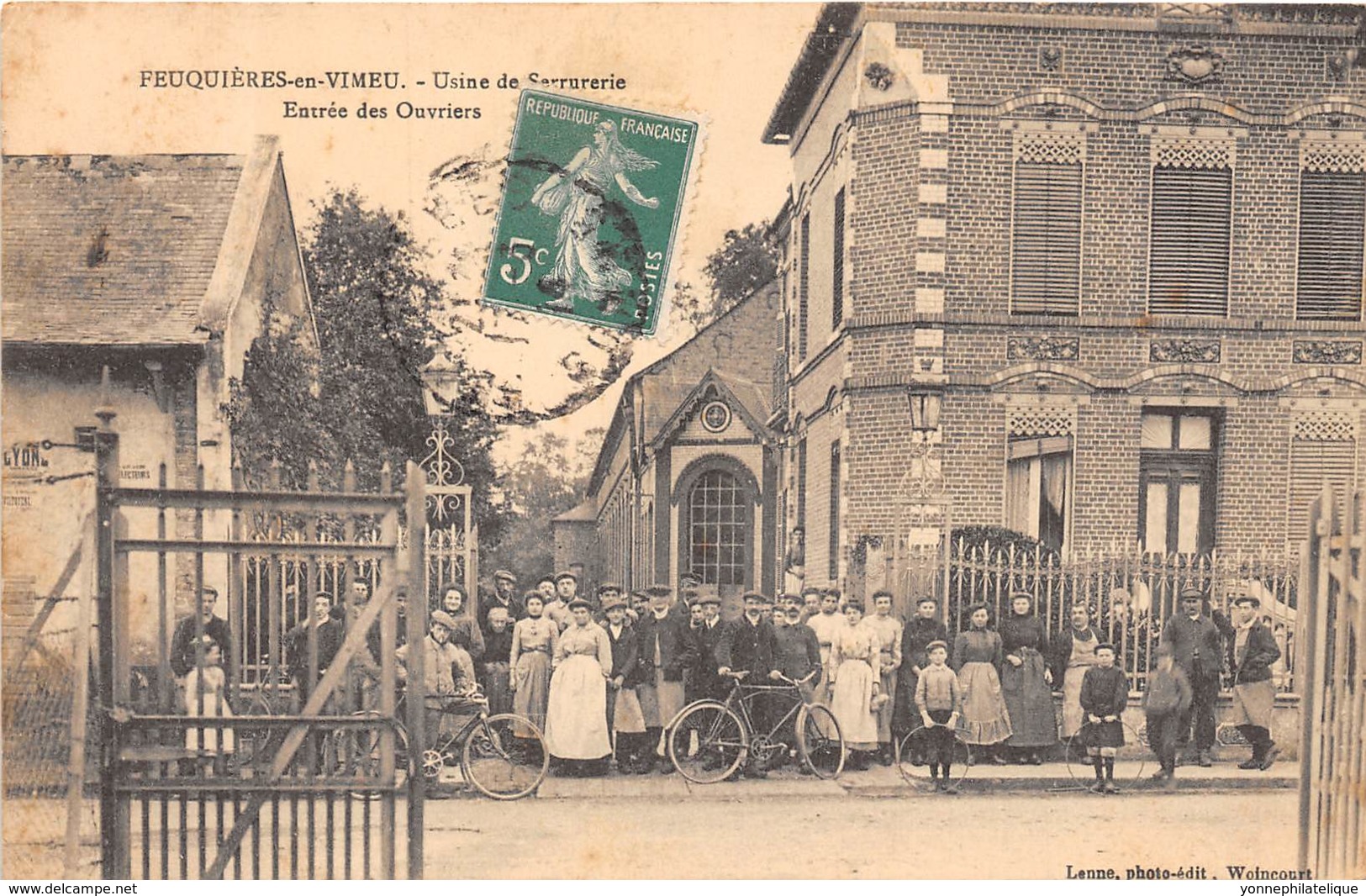 80 - Somme / 10068 - Feuquières En Vimeu - Usine De Serrurerie - Entrée Des Ouvriers - Beau Cliché Animé - Autres & Non Classés