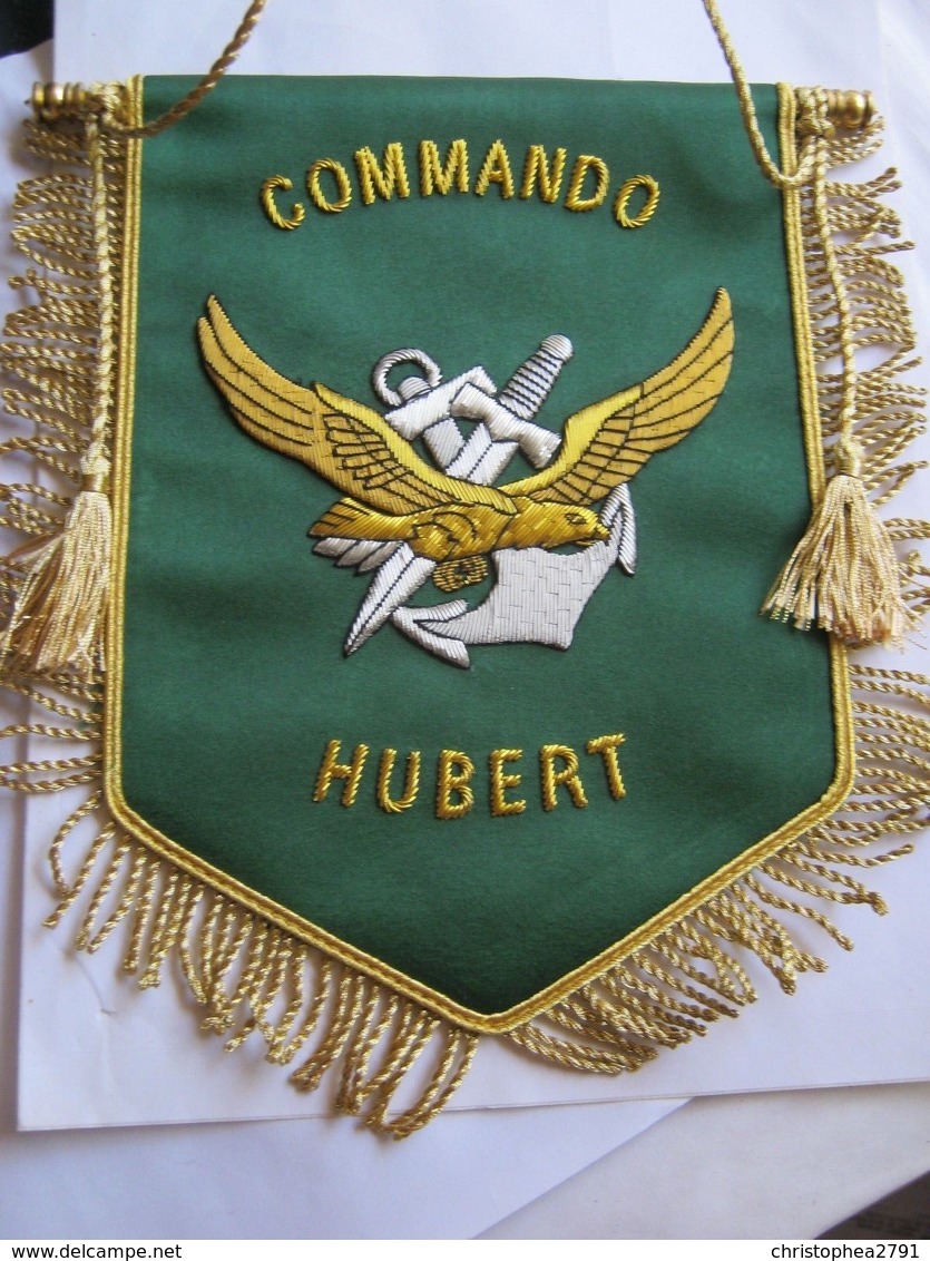 FANION DES COMMANDOS MARINE COMMANDO HUBERT EN CANNETILLE ETAT EXCELLENT - Army