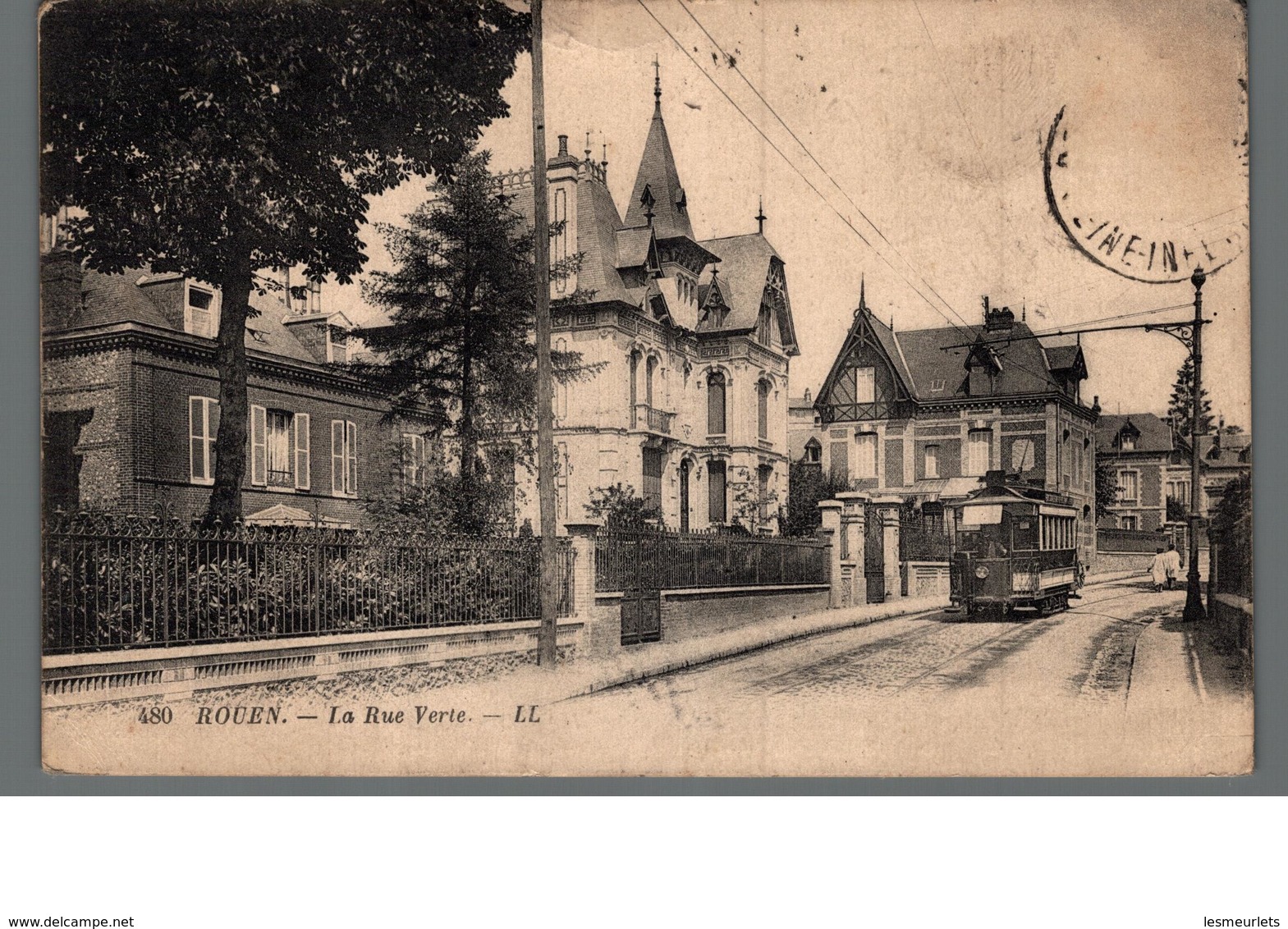 Cpa 76 Rouen La Rue Verte Tram Tramway  Déstockage à Saisir - Rouen