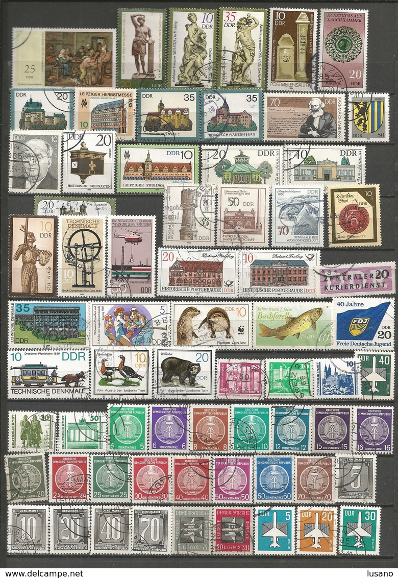 DDR : 285 Timbres Obl. + 14 émissions Générales Allemagne Orientale - Collections (sans Albums)