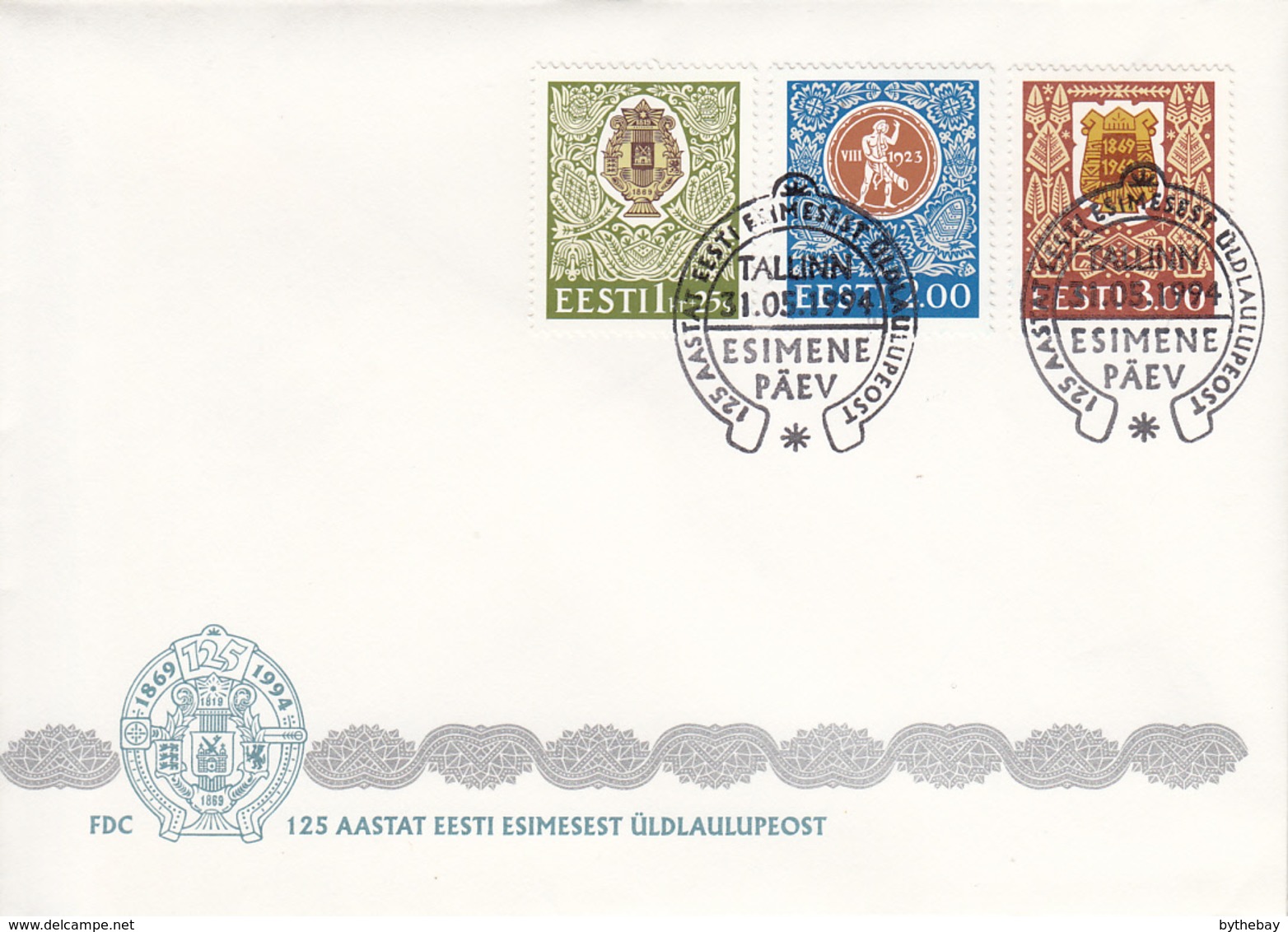 Estonia 1994 FDC Sc #266-#268 All Estonian Song Festival 125th Anniversary - Estland