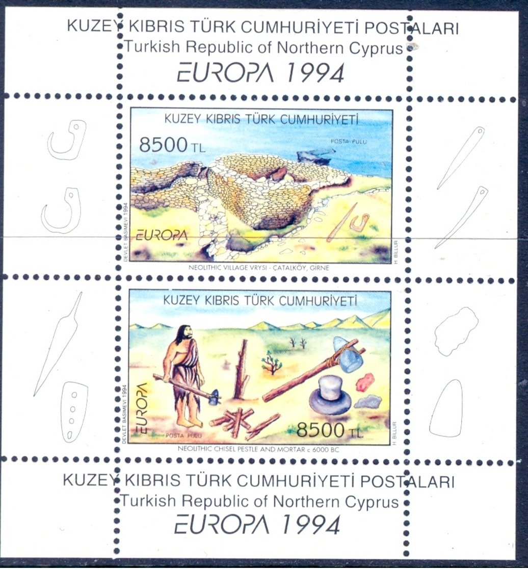 TURKISH-CYPRUS 1994 Archaeological Discoveries Set (1 MS), XF MNH, MiNr Block 13, SG MS 372; C.v. €8.00 Or £4.50 - Unused Stamps