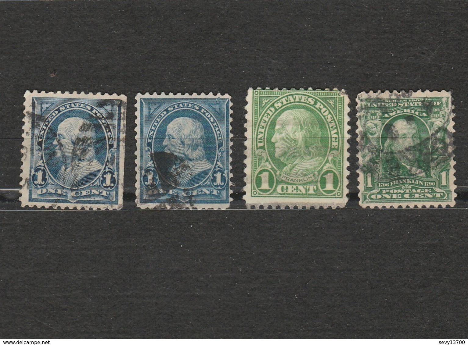 Etats Unis - USA Lot 4 Timbres Benjamin Franklin - Année 1894 Mi US 89 - Année 1922 1926 Mi US 260 - 1902 1908 Mi US 138 - Autres & Non Classés