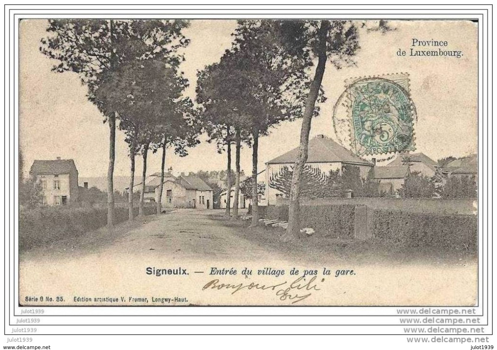 SIGNEULX ..-- MUSSON ..-- Entrée Du Village . Krémer . Vers PARIS ( Mr Elie BRUQUE ) . Voir Verso . - Musson