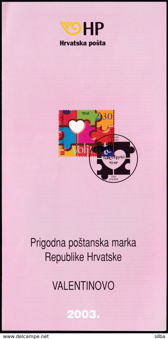 Croatia 2003 / St. Valentine's Day / Prospectus, Leaflet, Brochure - Kroatien