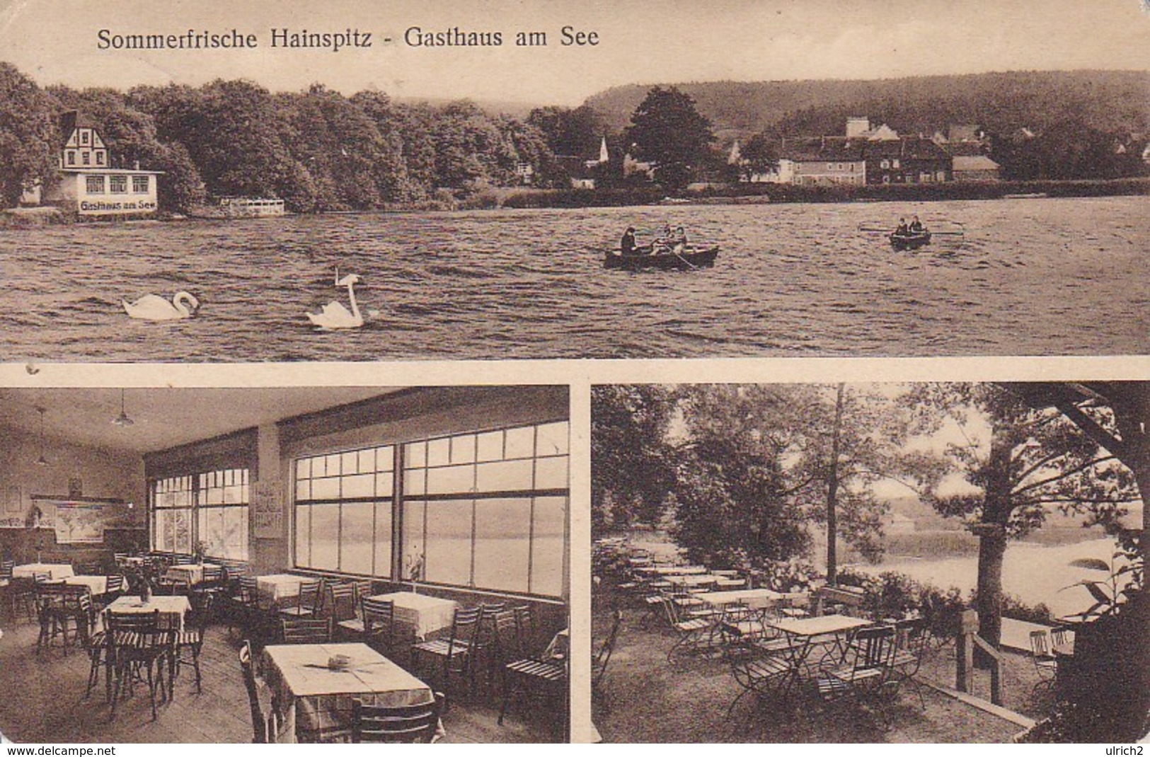 AK Sommerfrische Hainspitz - Gasthaus Am See - Innnenraum Terrasse - Stempel Hainspitz - 1931 (39421) - Eisenberg