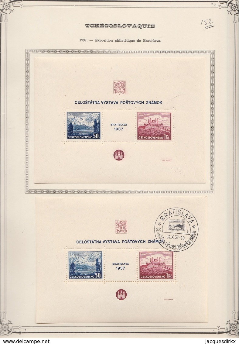 Tsjechoslowakije  .  9  Pages With Stamps       .        .    MNH ,mint-hinged  Ancancelled - Blocks & Sheetlets