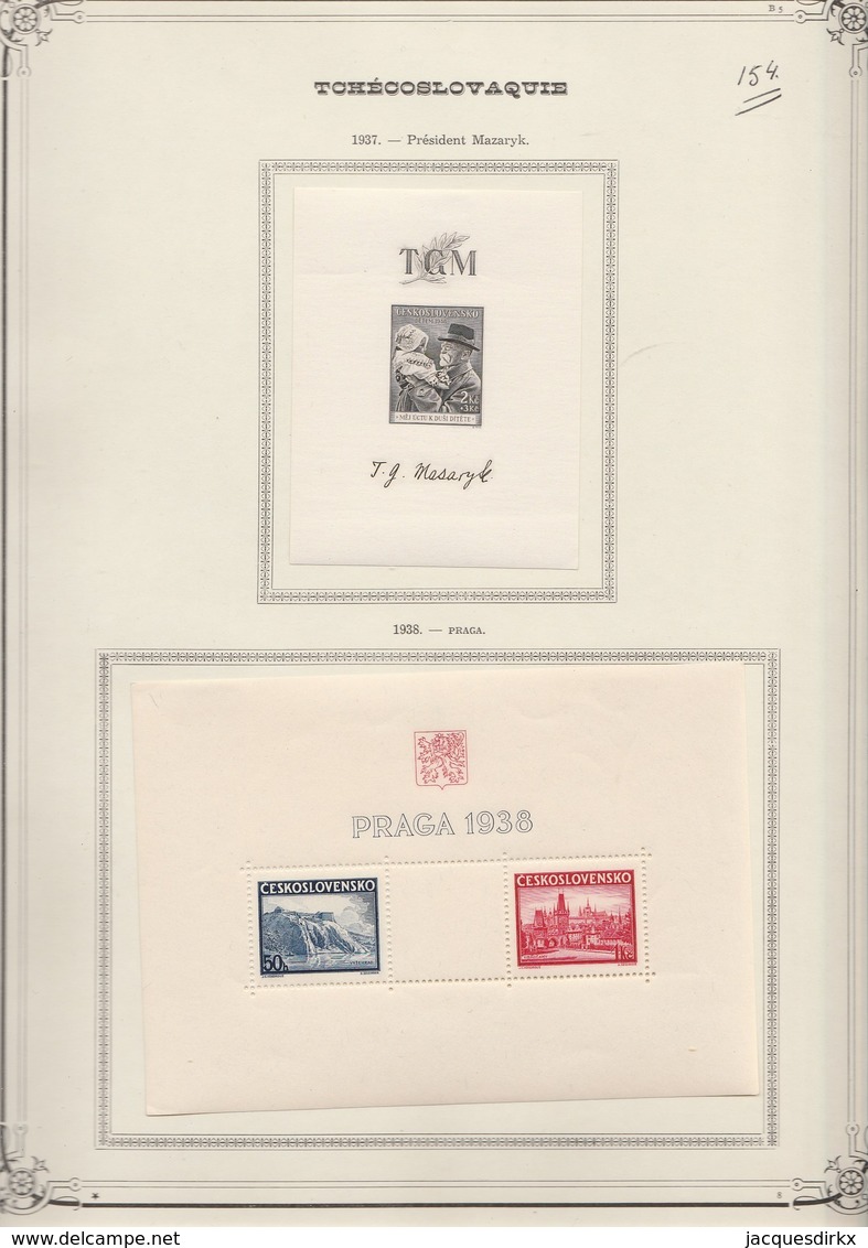 Tsjechoslowakije  .  9  Pages With Stamps       .        .    MNH ,mint-hinged  Ancancelled - Blocks & Sheetlets