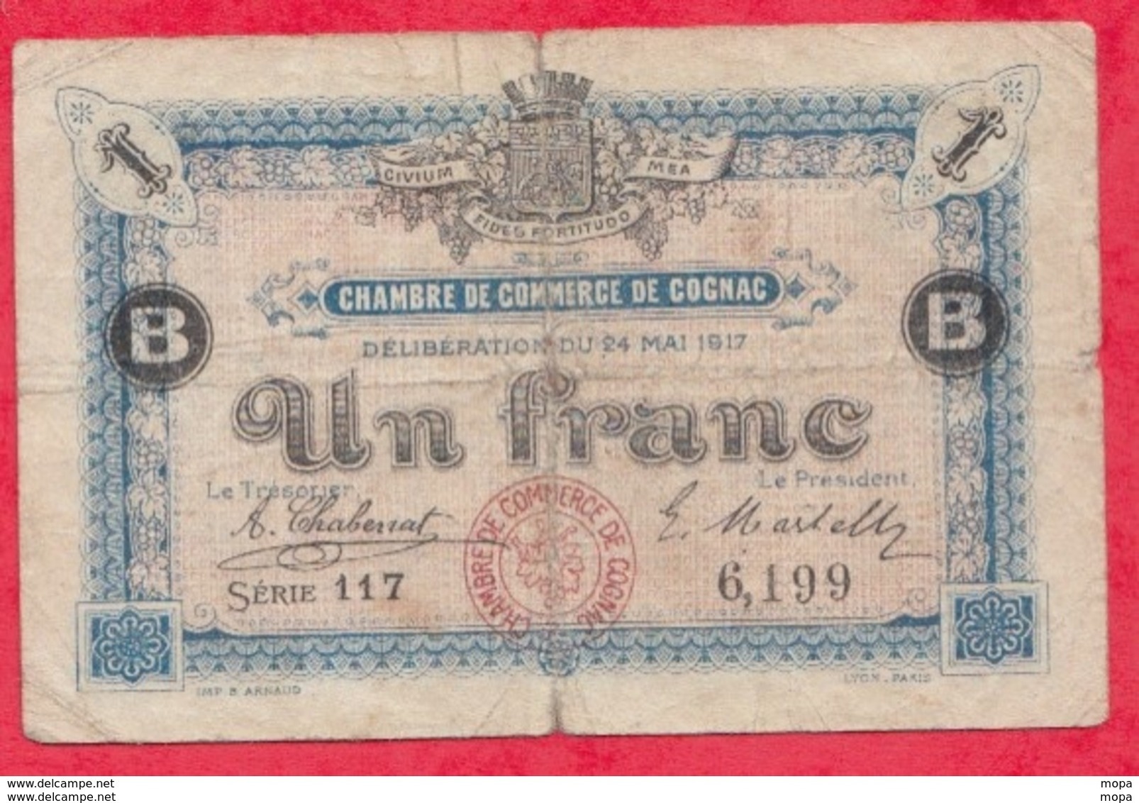 1 Franc  Chambre De Commerce De Cognac   Dans L 'état--(176) - Chambre De Commerce