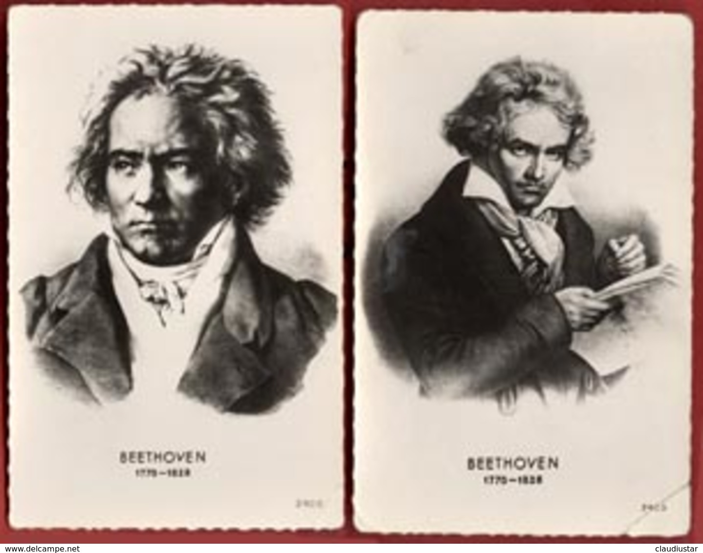 ** LOT  2  CARTES  BEETHOVEN ** - Chanteurs & Musiciens