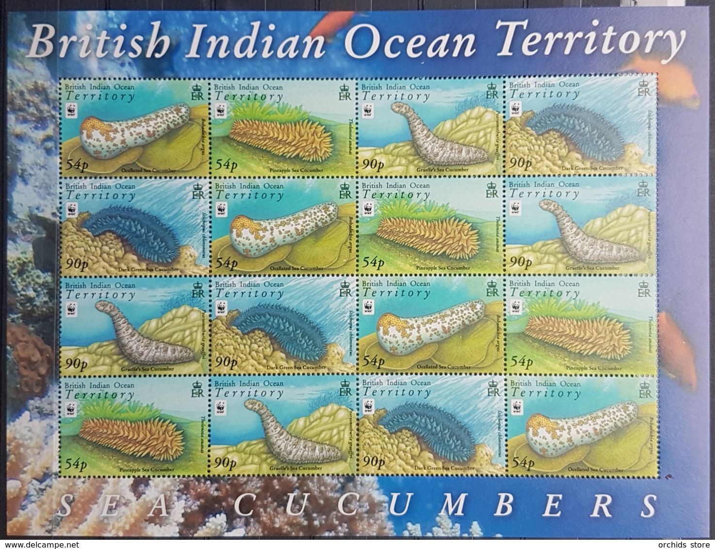 DE23 - British Indian Ocean Territory Minisheet MNH - Sea Cucumbers - Animals - Territoire Britannique De L'Océan Indien