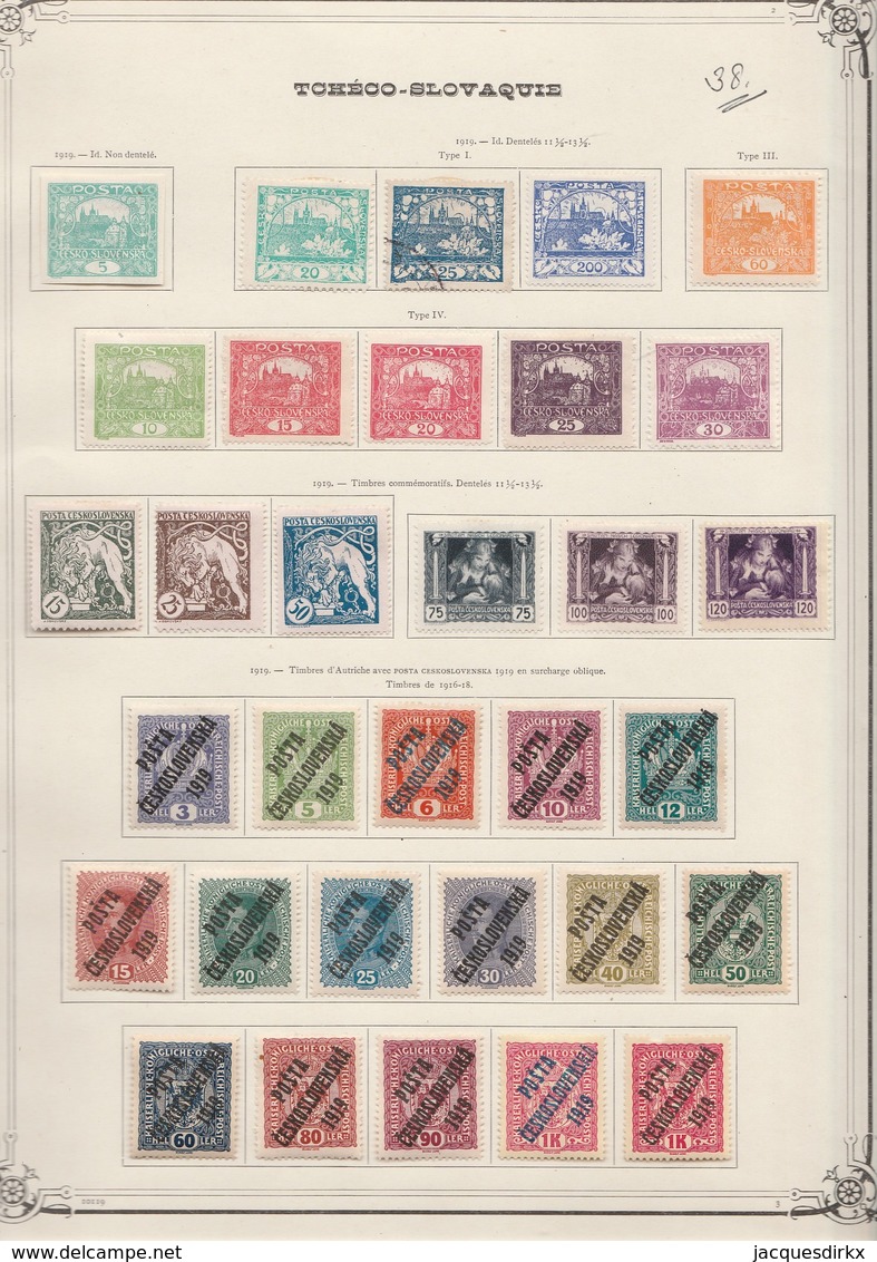 Tsjechoslowakije  .  4 Pages With Stamps       .   *       .    Mainly Mint-hinged - Neufs