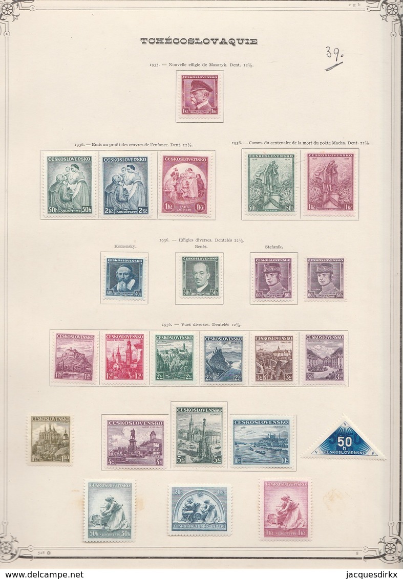 Tsjechoslowakije  .  4 Pages With Stamps       .   *       .    Mainly Mint-hinged - Neufs