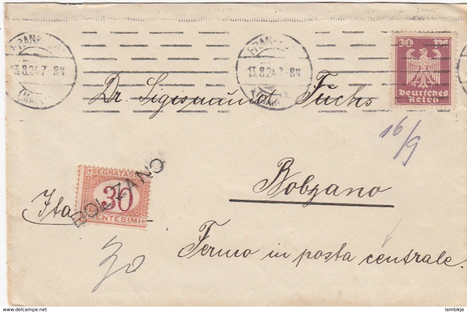 Italy Cover 1924 Porto - Usati