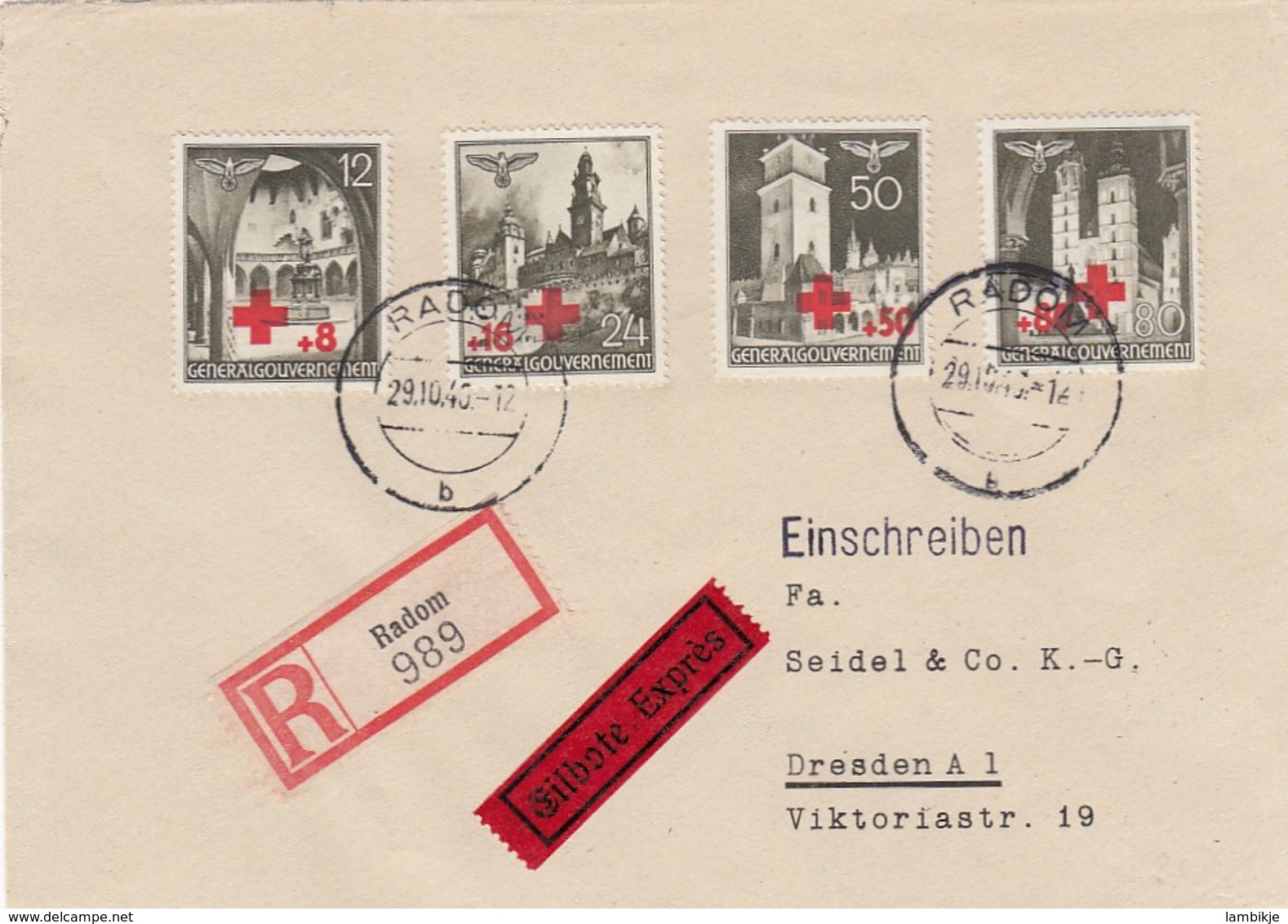 Deutsches Reich General Gouvernement R Brief 1940 - Besetzungen 1938-45