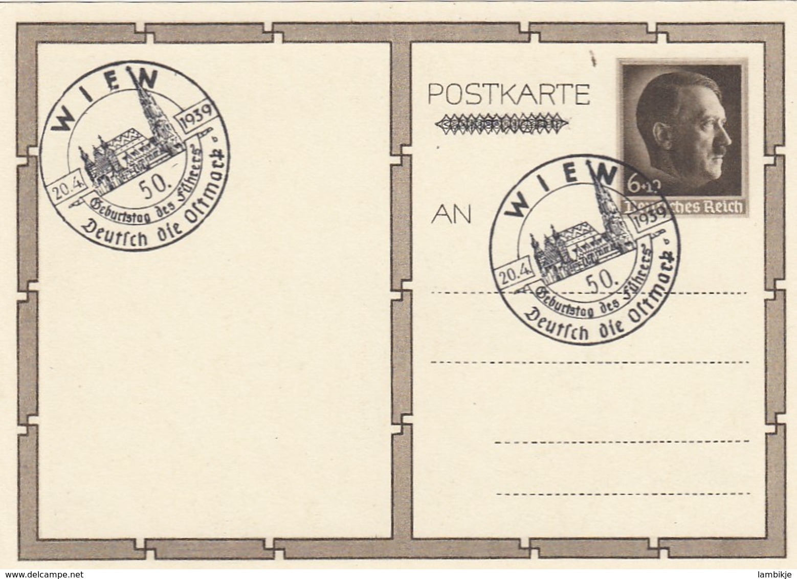 Deutsches Reich Postkarte P278/03 1939 - Briefe U. Dokumente