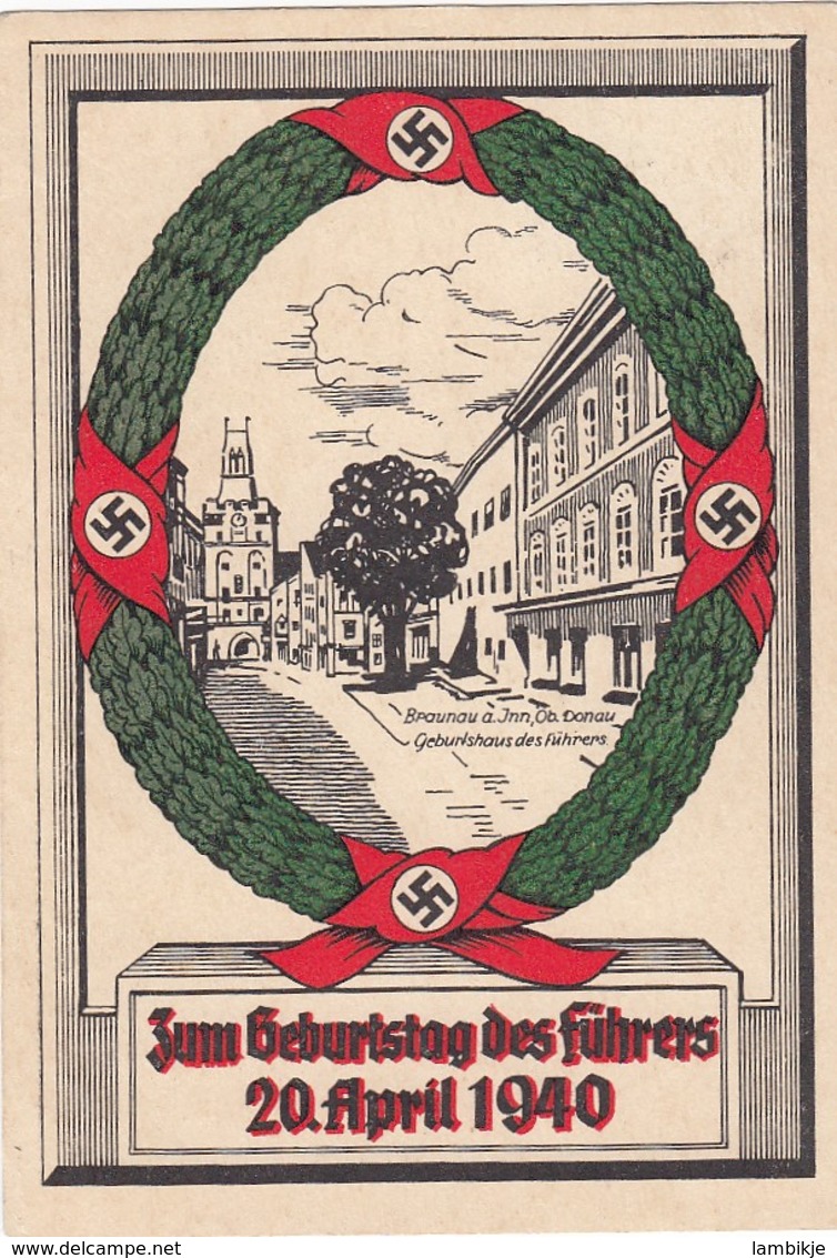 Deutsches Reich Postkarte Propaganda 1940 Geburtstag Des Fuhrers - Briefe U. Dokumente