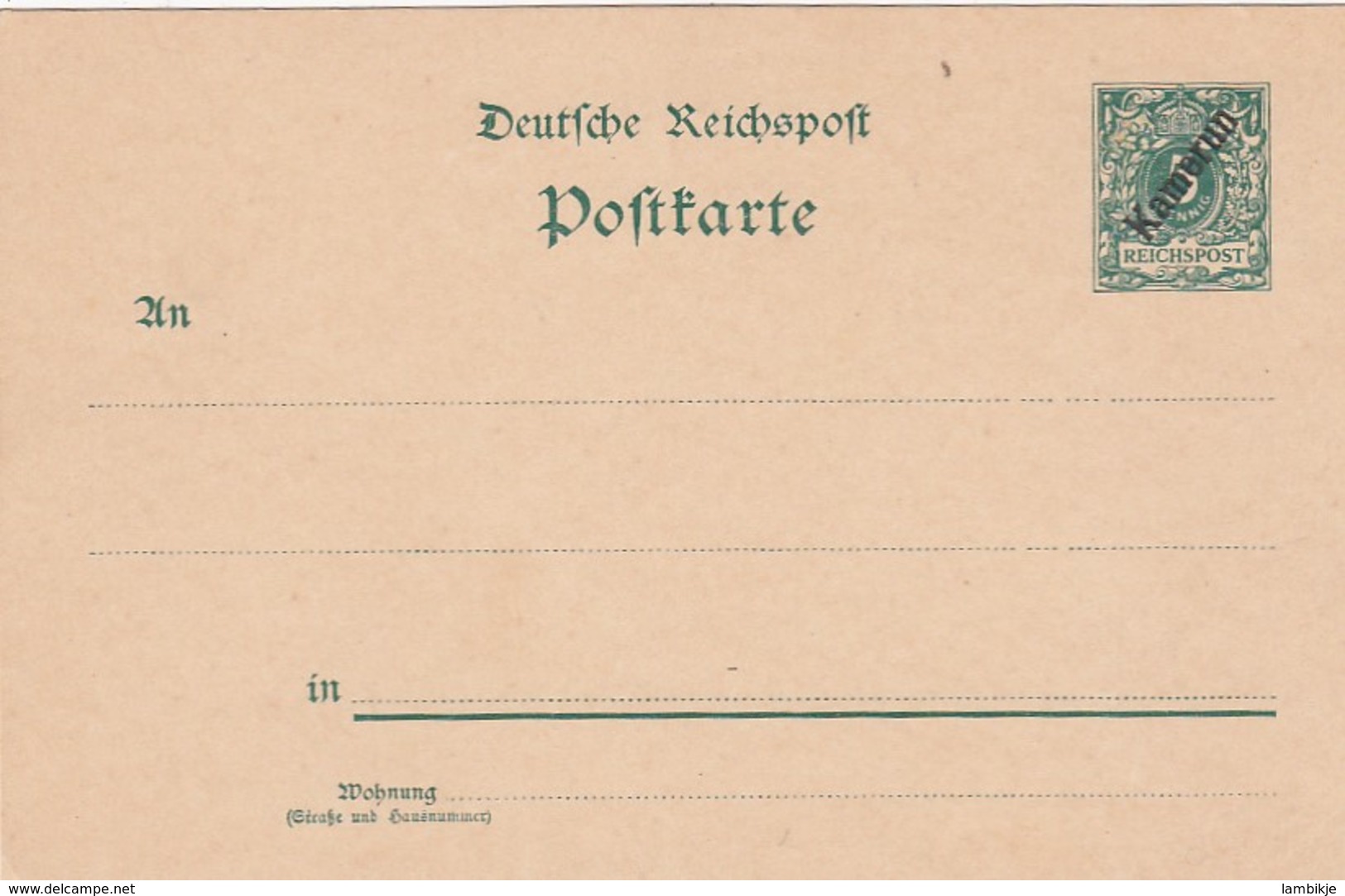 Deutsches Reich Kamarun Postkarte 1898 - Kamerun