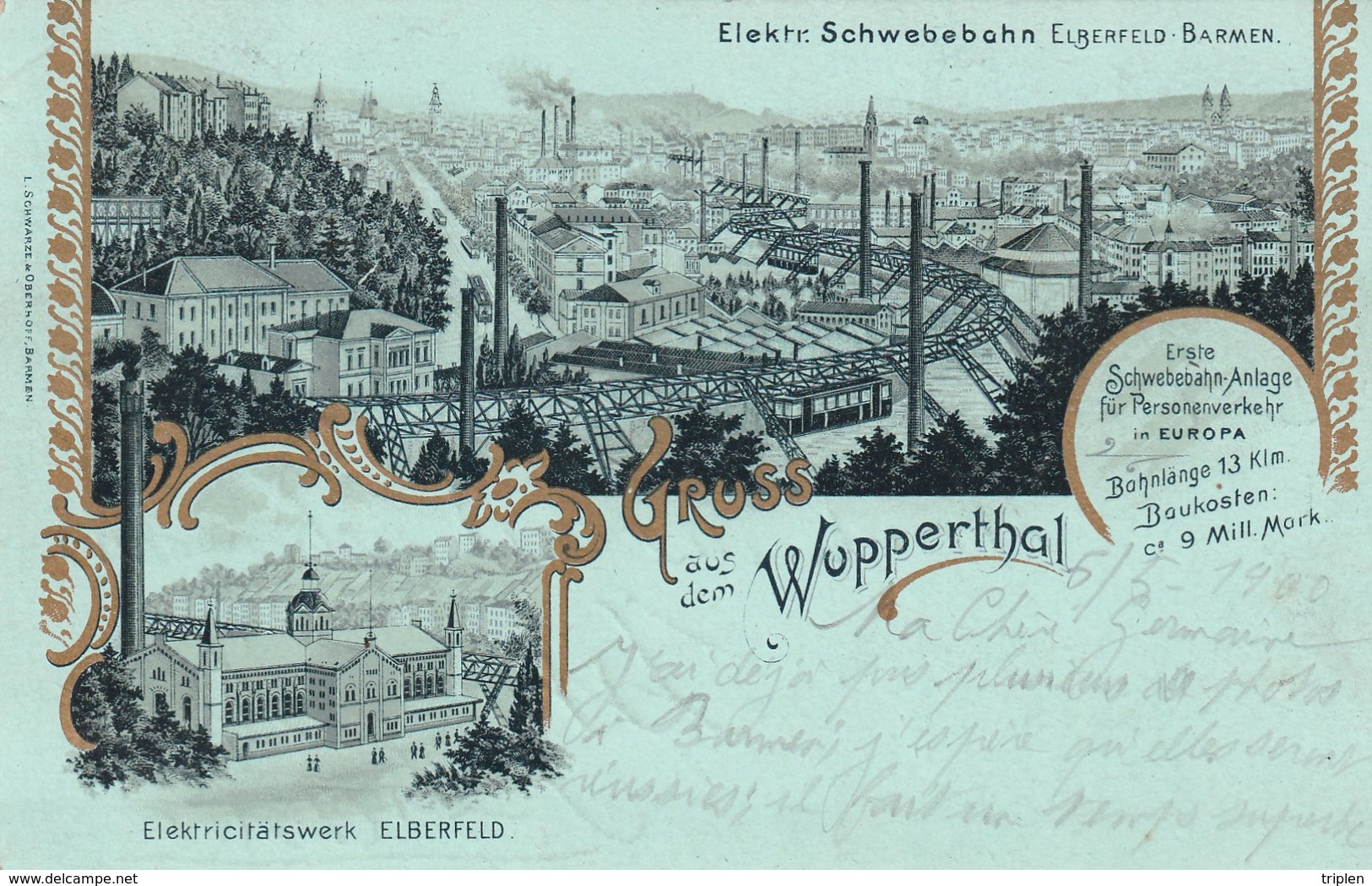 Gruss Aus Wupperthal - Elektricitätswerk Elberfeld - Schwebebahn - Wuppertal