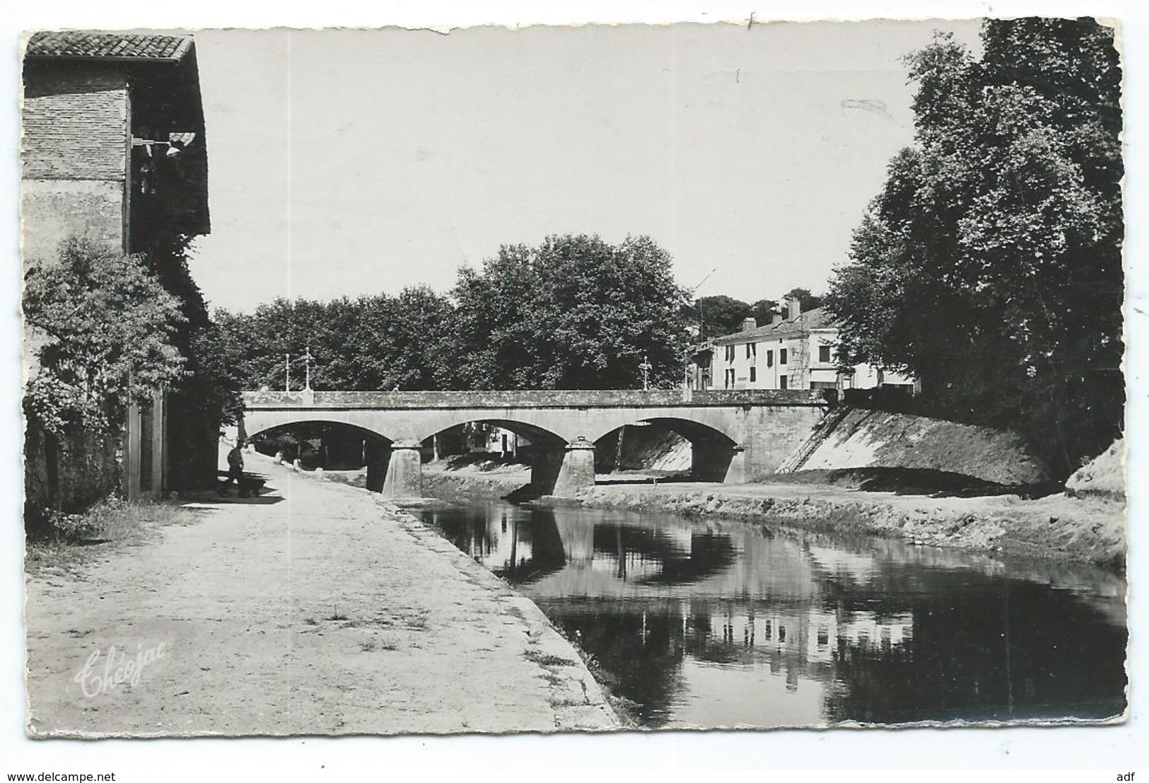 CPSM TARTAS, LE PONT SUR LA MIDOUZE, Format 9 Cm Sur 14 Cm Environ, LANDES 40 - Tartas