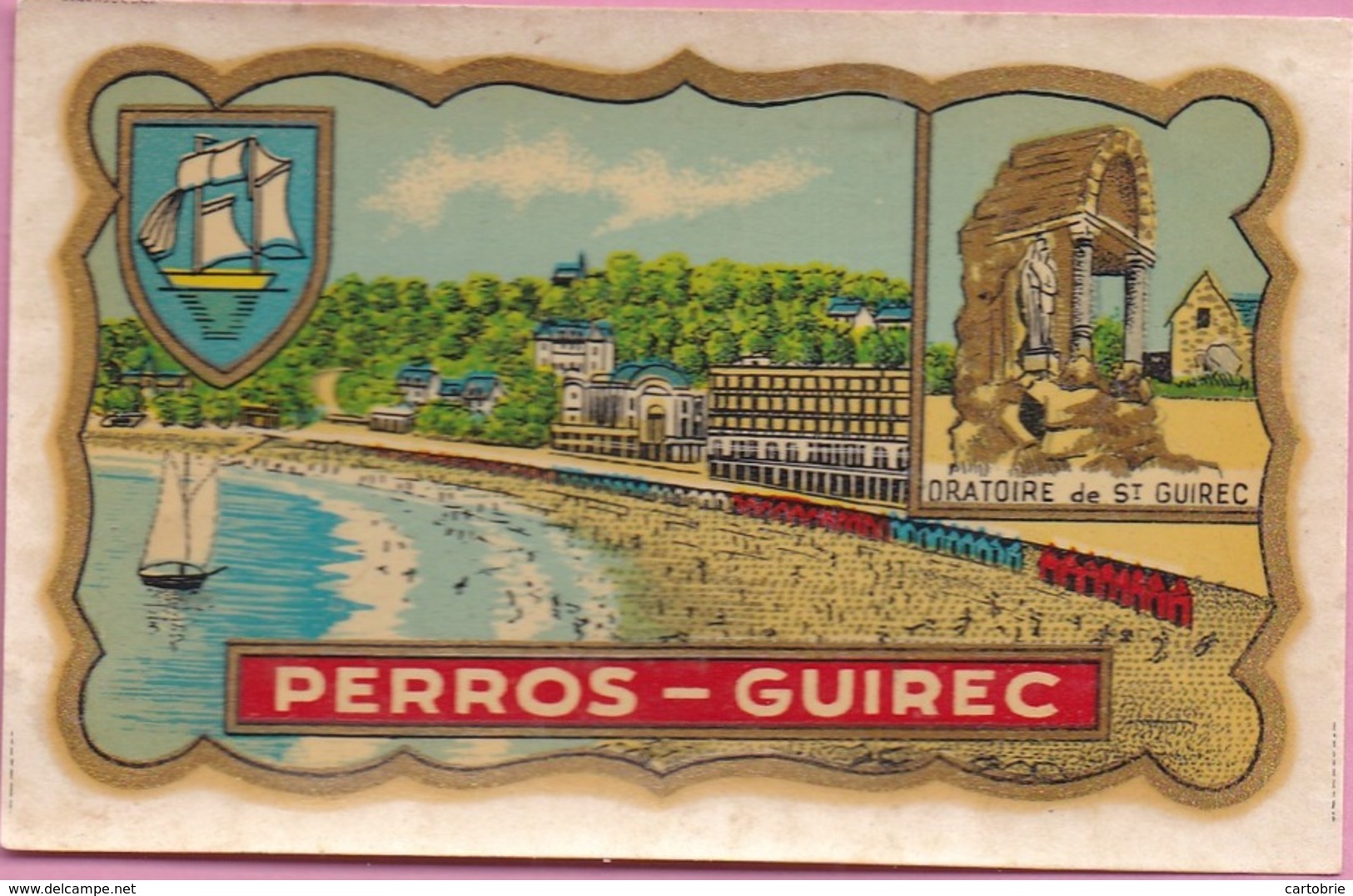 22 PERROS-GUIREC - Adhésif 6 X 9,6 Cm - Autocollant - Perros-Guirec