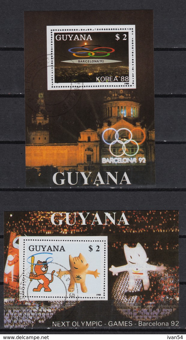 GUYANA 2050 FB-FC (blocs) (0) – Olympiade Korea 1988 + Barcelona 1992 - Guyane (1966-...)