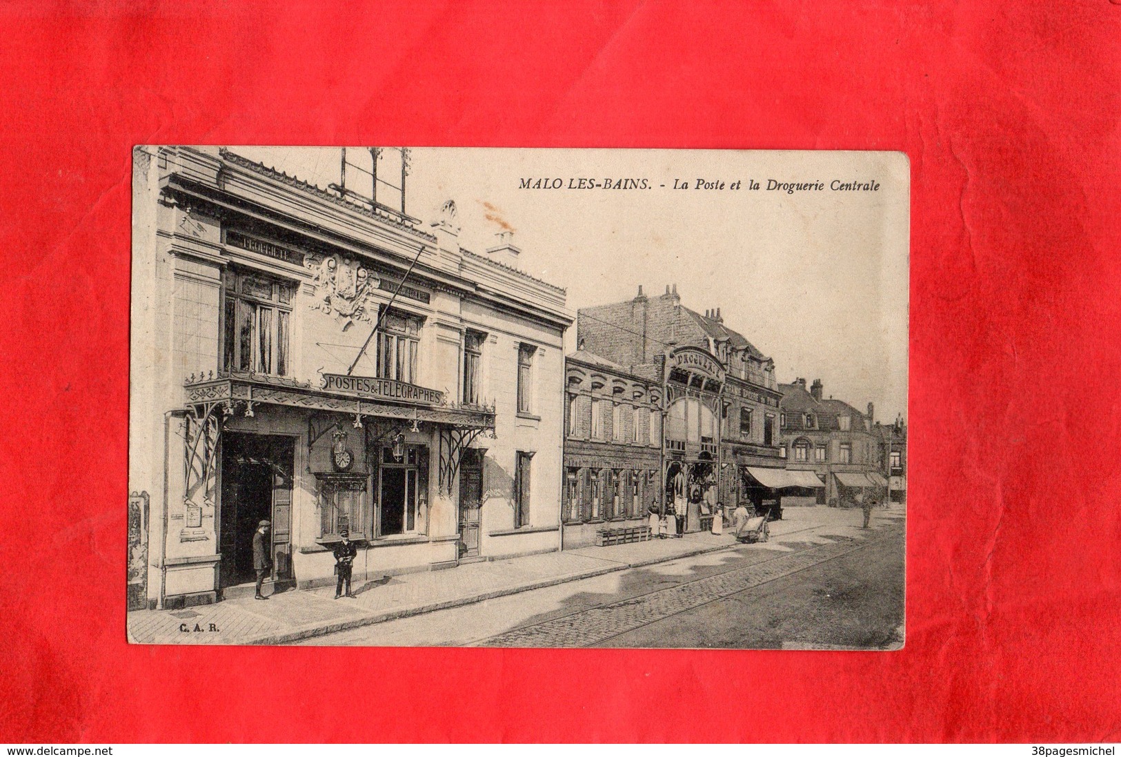 F1102 - MALO LES BAINS - 59 - La Poste Et La Droguerie Centrale - Malo Les Bains