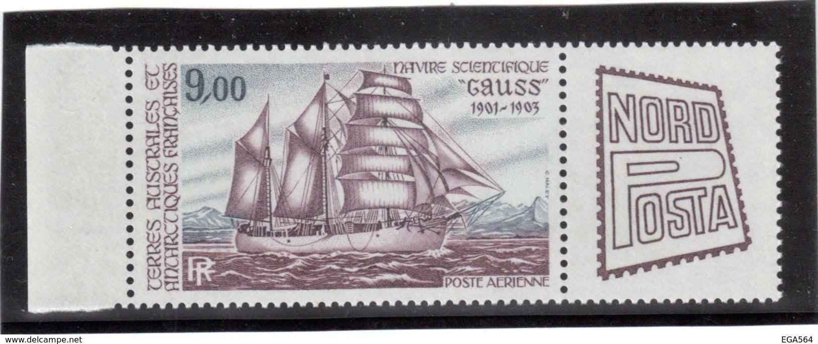 CV10 - TAAF - PA85** MNH De 1984 Avec Vignette - Navire Scientifique " GAUSS " - Neufs