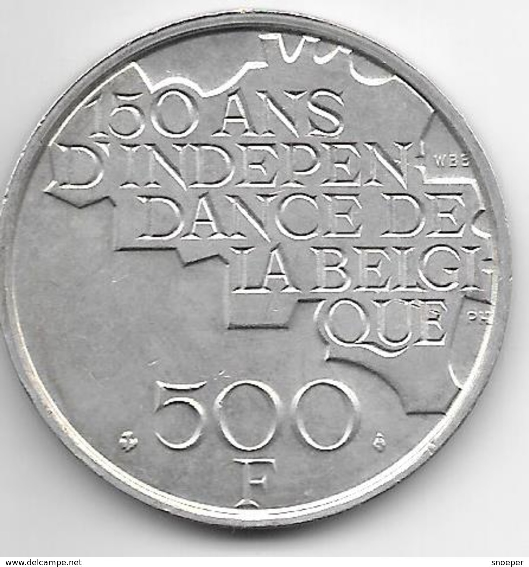 Belguim 500 Francs 1980 French Silver Clad Copper-Nickel KM 161 Proof - 500 Francs