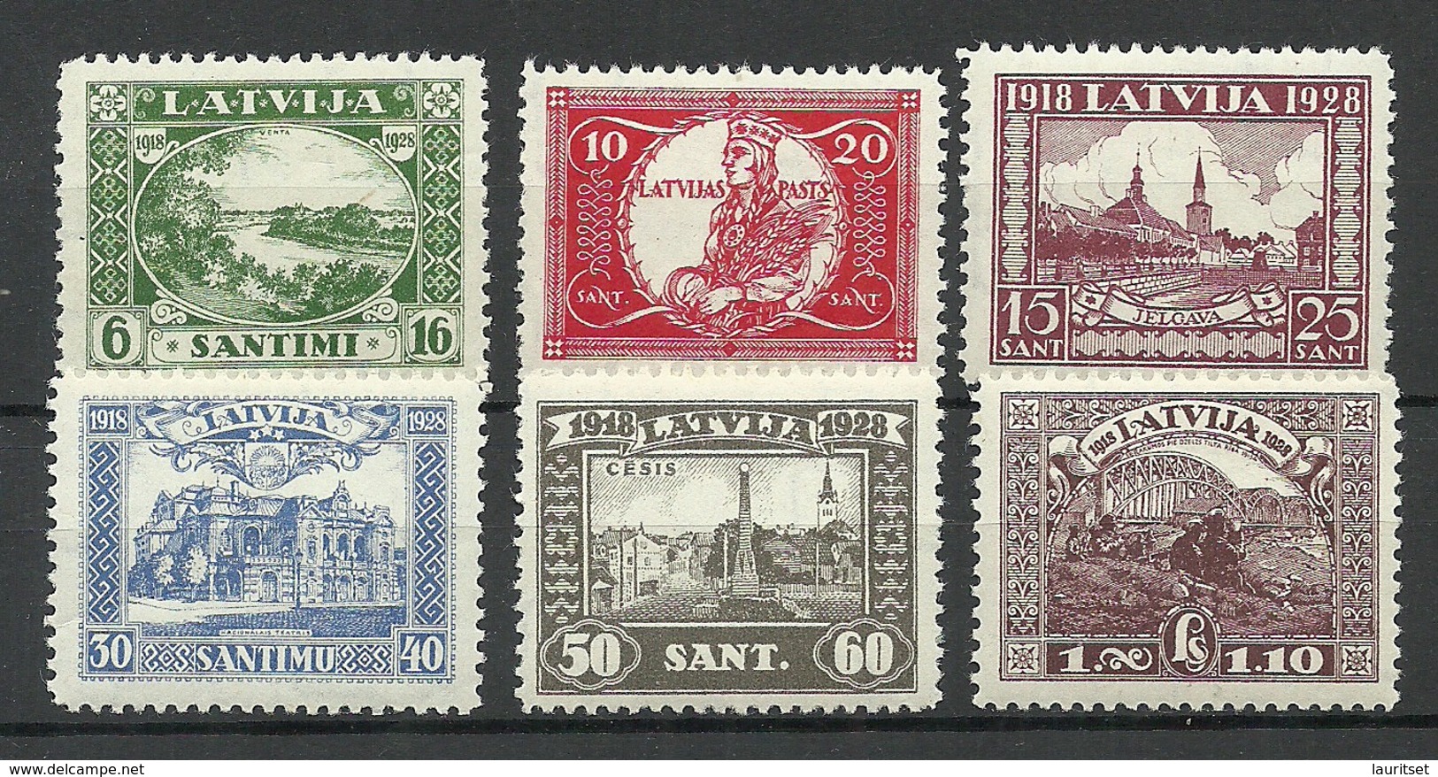 LETTLAND Latvia 1928 Michel 138 - 143 A * - Lettonie