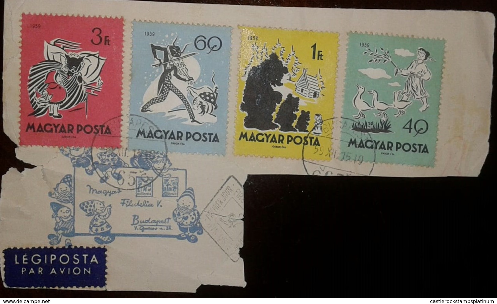 O) 1959 HUNGARY, CHILDHOOD FAIRY TALES, PEGIPOSTA-BUDAPEST PHILATELIC, XF - Covers & Documents