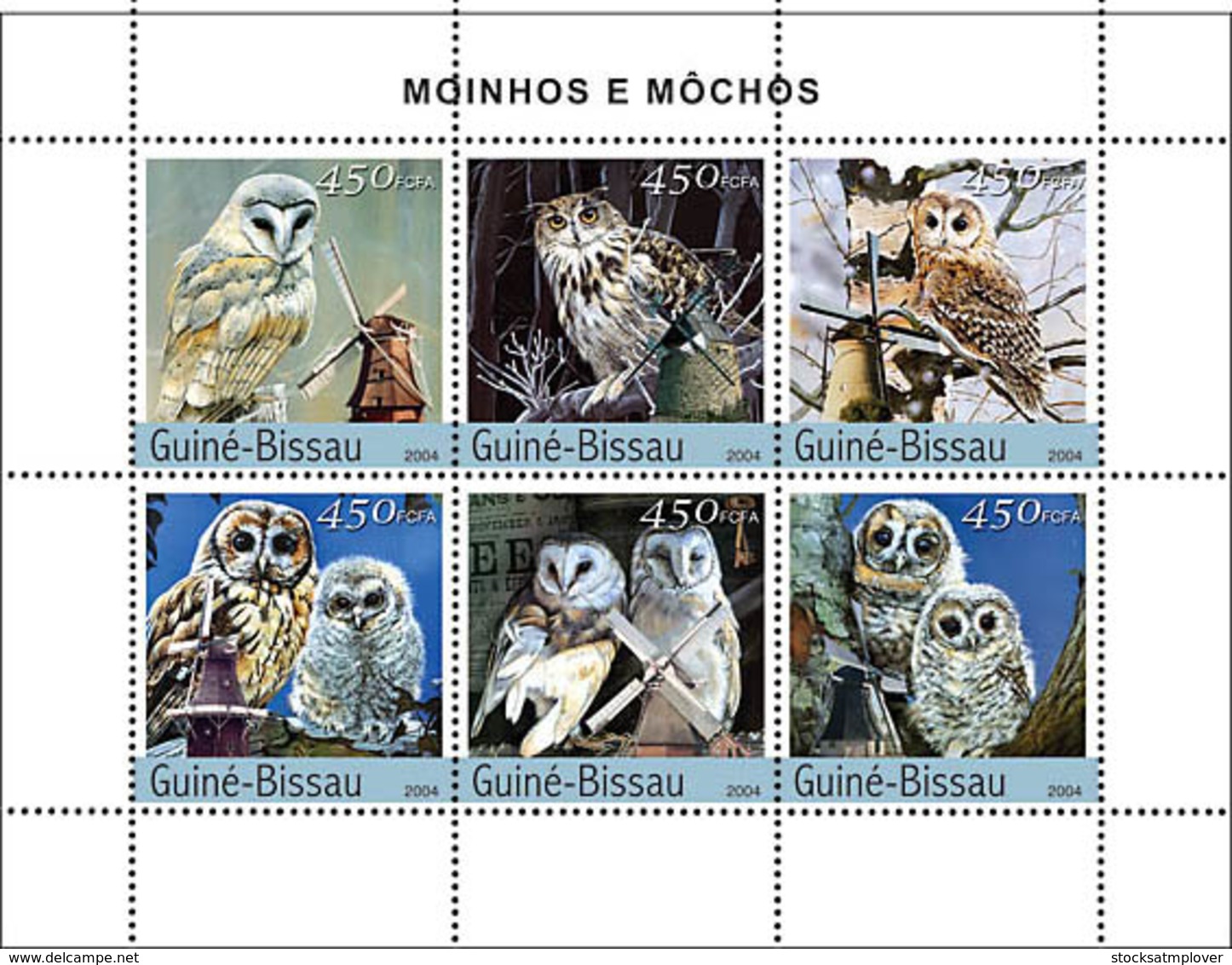 Guinea Bissau 2004 Owls & Windmills - Guinea-Bissau