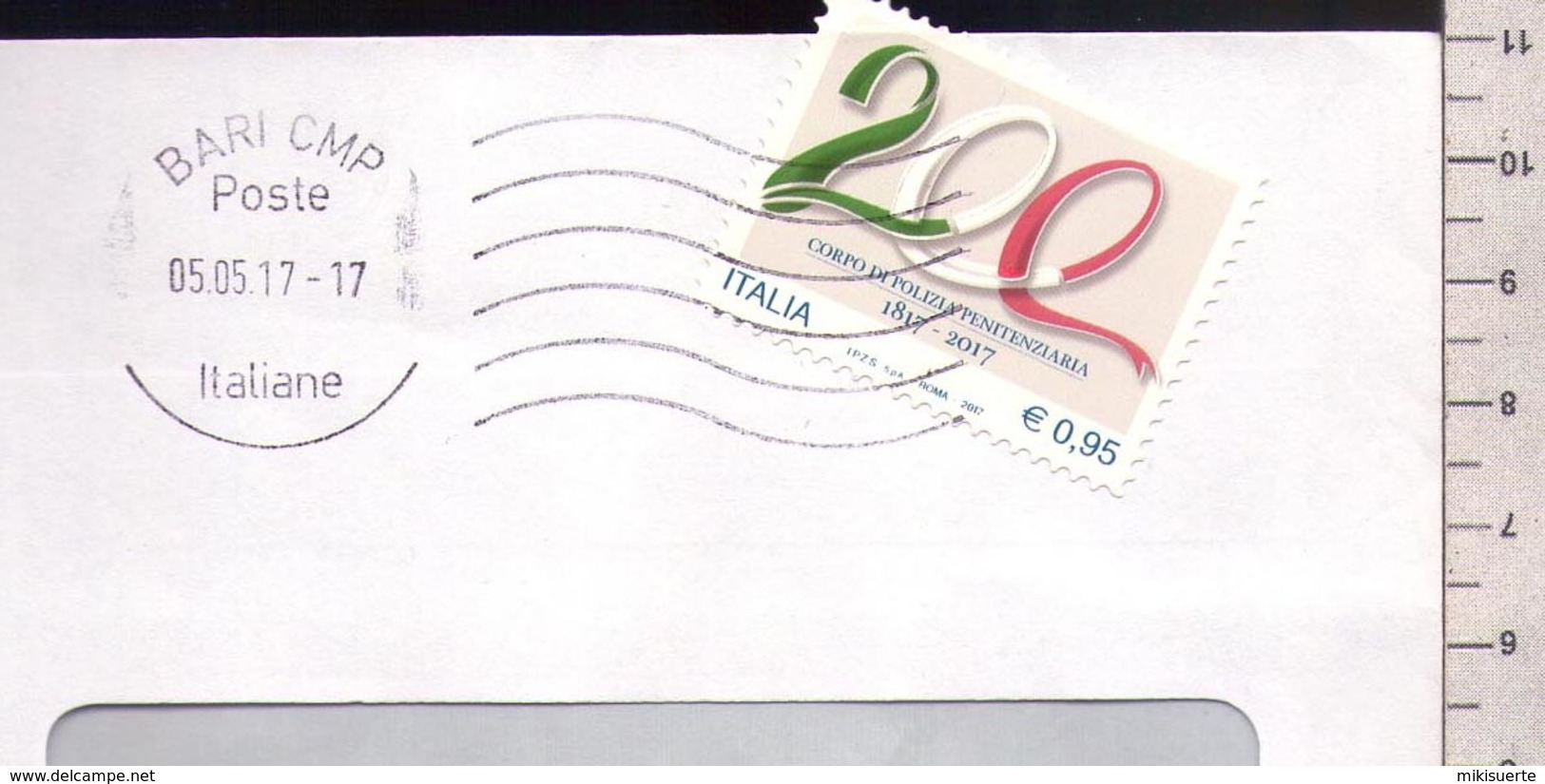 C3386 Storia Postale Emissione 2017 CORPO DI POLIZIA PENITENZIARIA ISOLATO Euro 0.95 - 2011-20: Storia Postale