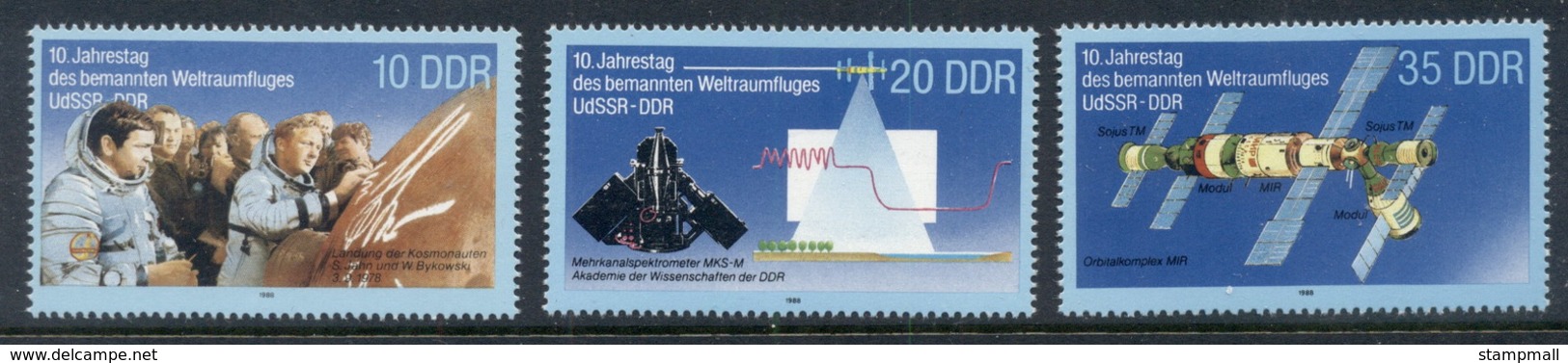 Germany DDR 1988 USSR Space Flights MUH - Sonstige & Ohne Zuordnung