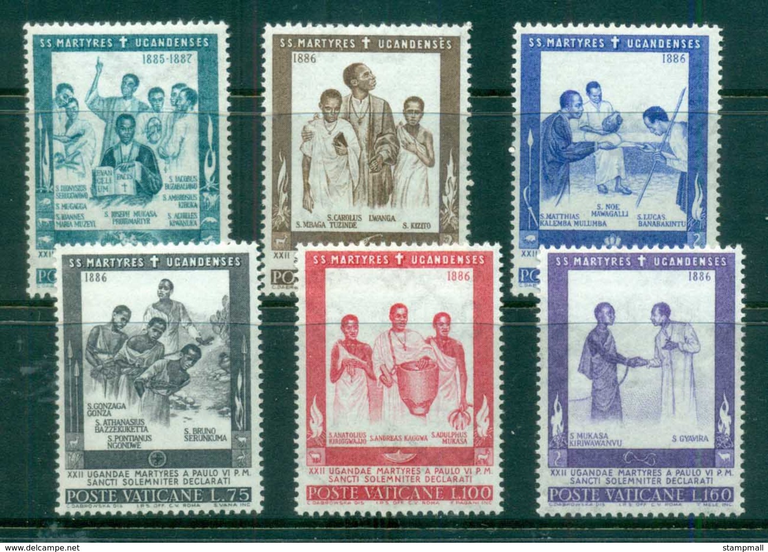 Vatican 1965 Uganda Martyrs MUH - Unused Stamps