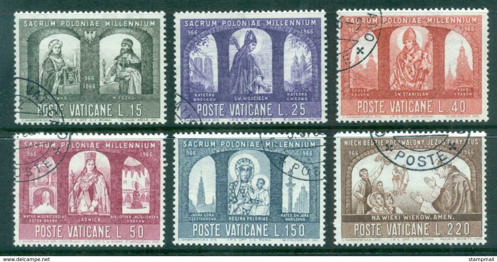 Vatican 1966 Civilisation Of Poland, Millenium CTO - Unused Stamps